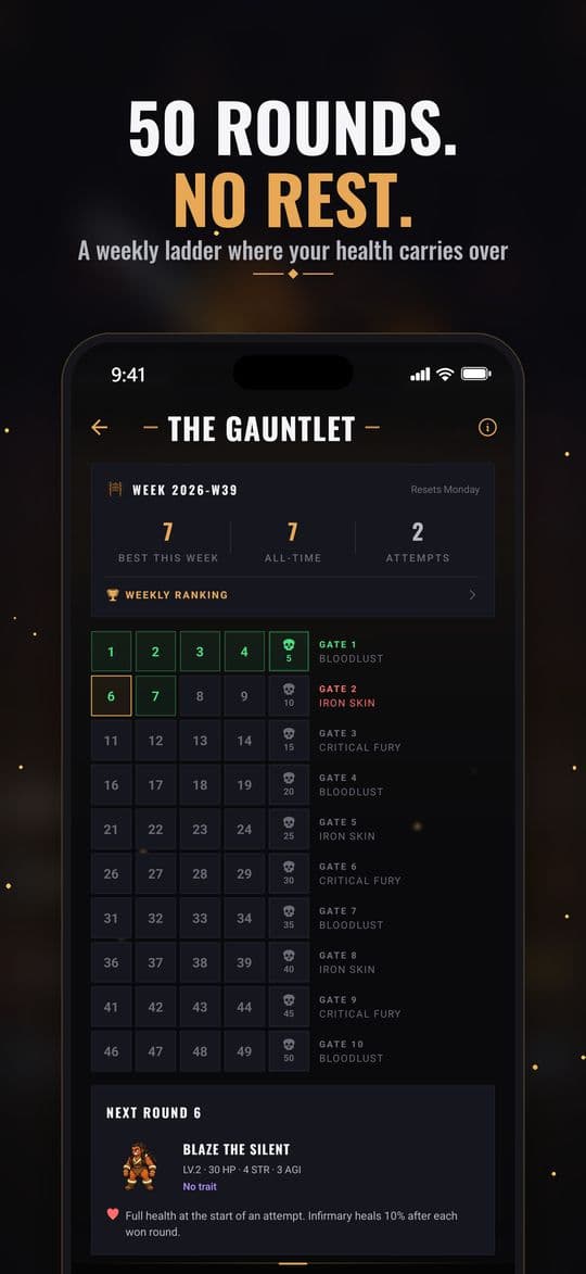 The Gauntlet: 50 rounds with a Gate every 5